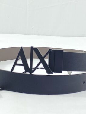 Armani Exchange Reversible Belt 100% Genuine Leather Black Grey Men’s 85/34 NWT